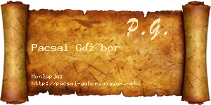 Pacsai Gábor névjegykártya